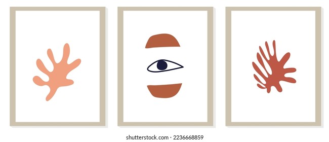 Trendy modern abstract matisse composition with geometric organic shape vector illustration