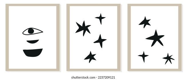 Composición de matismo abstracta moderna a la moda con ilustración de forma orgánica geométrica vectorial