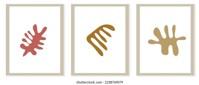 Trendy modern abstract matisse composition with geometric organic shape vector illustration