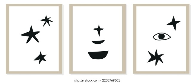 Trendy modern abstract matisse composition with geometric organic shape vector illustration
