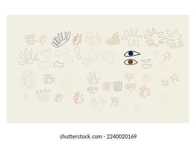 Trendy modern abstract matisse composition with geometric organic shape vector illustration
