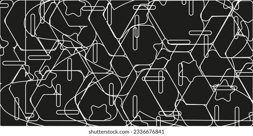Trendy modern Avant-garde background. Simple distorted Organic Lines. Wallpaper with naive trippy Scribble. Vector illustration.