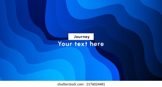 Trendy modern blue colorful background with smooth curve and copy space