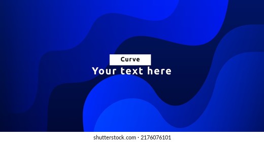 Trendy modern blue colorful background with smooth curve and copy space
