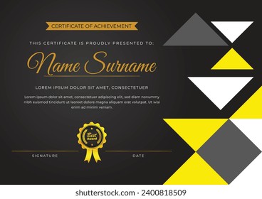 Trendy and modern certificate design