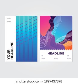Trendy modern design poster covers with vibrant gradient background collection