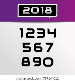 Trendy modern elegant bold font alphabet with upper case and number set. Vector illustration