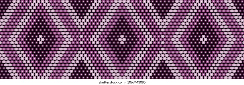 Trendy, modern ethnic beaded, border, pattern, embroidery cross, diamonds, stripe