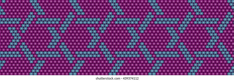 Trendy, modern ethnic  beaded, border, pattern, embroidery cross, diamonds, stripe