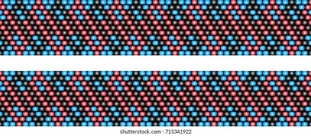 Trendy modern ethnic  beaded border, pattern embroidery cross, diamonds stripe