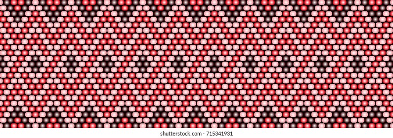 Trendy modern ethnic  beaded border, pattern embroidery cross, diamonds stripe