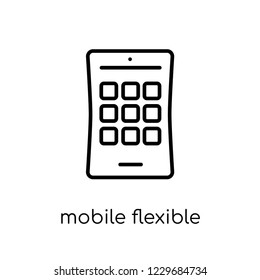 Trendy modern flat linear vector mobile flexible display icon on white background from thin line Artificial Intelligence, Future Technology collection, outline vector
