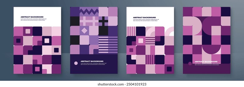 Trendy modern flat mosaic poster template
