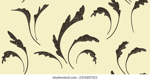 Diseño floral moderno y moderno. El resumen deja un bosquejo con tinta. Plantilla de diseño en tonos pastel marrones monocromos.