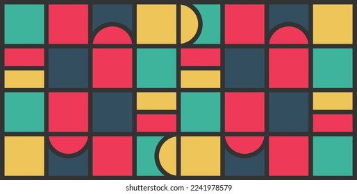 trendy modern geometric pattern background vector illustration with colorful retro style