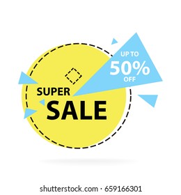 Trendy modern geometric sale badge labels Vector illustration