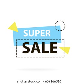 Trendy modern geometric sale badge labels Vector illustration