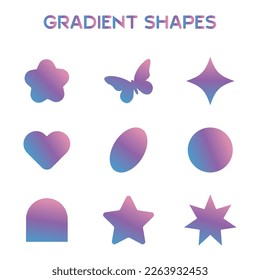 trendy modern graphic element vector set, Set of minimal icons in gradient color