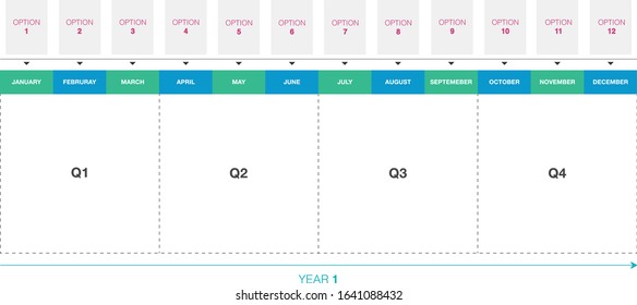 Trendy modern Infographics timeline for unique business use, quarter year