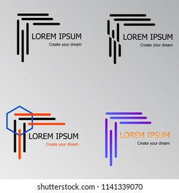 trendy modern linear logo, simple design