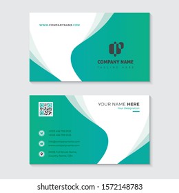 Trendy modern looking green business card