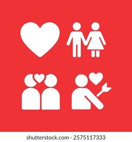 Trendy Modern Love and Relationship Icons