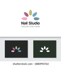 trendy and modern nail logo and icon best for salon, cosmetics, manicure, services design