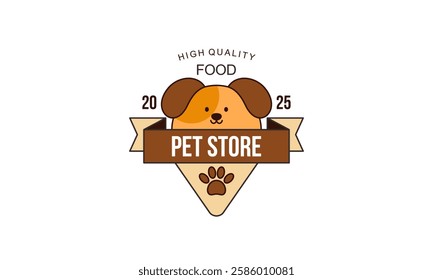 Trendy Modern Pet Store Logo Template Design in Line and Emblem Style. Design Concept for Brand, Business, Company, Shop, and Many More.