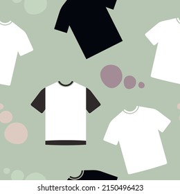 Trendy modern seamless pattern with t-shirt.