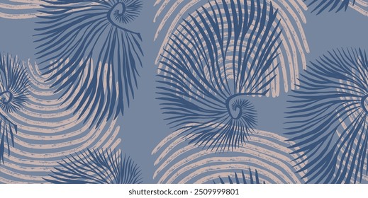 Trendy modern Seashells seamless pattern. Fashion template for design.