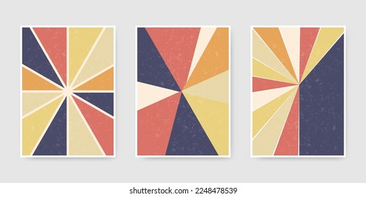 Trendy modern set of minimalistic triangle geometric compositions. Design for postcard, brochure, cover, banner, web design.