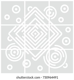Trendy Modern style abstraction with composition made of various rounded shapes in grey. Vector illustration elements memphis set.