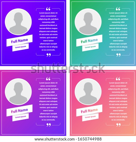 Trendy modern Testimonial Design sets, Vector illustration, Celebrity Quotes