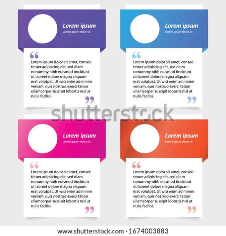 Trendy modern Testimonial Design sets, Vector illustration, Celebrity Quotes