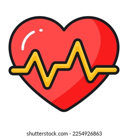 Vector moderno y moderno de latido del corazón en estilo editable
