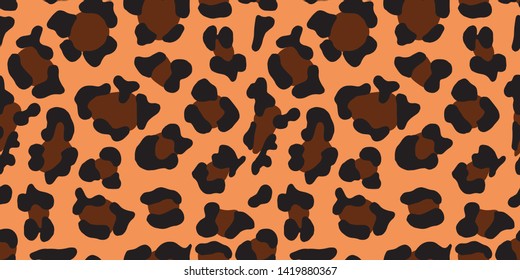 Trendy, modern vector seamless pattern with cheetah (leopard) texture. For textiles, factories, prints, manufactory, wallpaper, design, backgrounds. Safari style