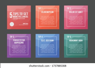 Trendy modern wavy social media post collection template