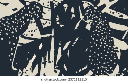 Trendy and modern wildlife pattern with leopards. Leopards and leaves vector illustration design