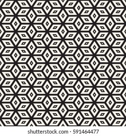 Trendy monochrome Line Lattice. Abstract Geometric Background Design. Vector Seamless Black and White Pattern.