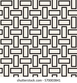 Trendy monochrome twill weave.. Abstract Geometric Background Design. Vector Seamless Black and White Pattern.