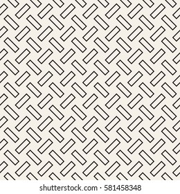 Trendy monochrome twill weave. Abstract Geometric Background Design. Vector Seamless Black and White Pattern.