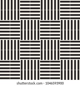 Trendy monochrome twill weave Lattice. Abstract Geometric Background Design. Vector Seamless Black and White Pattern.