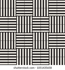 Trendy monochrome twill weave Lattice. Abstract Geometric Background Design. Vector Seamless Black and White Pattern.