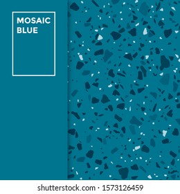 Diseño de color azul en mosaico moderno con un fondo de fondo transparente de terrazo