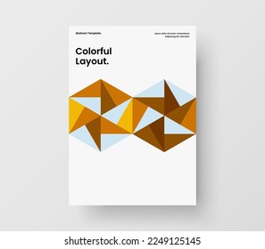 Trendy mosaic pattern annual report concept. Original corporate cover design vector illustration.