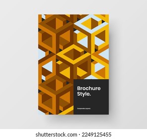 Ilustración del folleto de diseño de mosaicos. Diseño vectorial de diseño A4 de cubierta corporativa aislada.