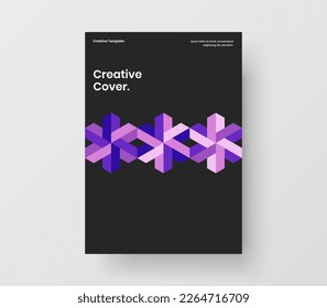 Trendy mosaic pattern catalog cover layout. Original company brochure design vector concept.