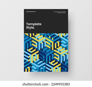 Plantilla de identidad corporativa de diseño de mosaico. Diseño de vectores de informe anual mínimo.