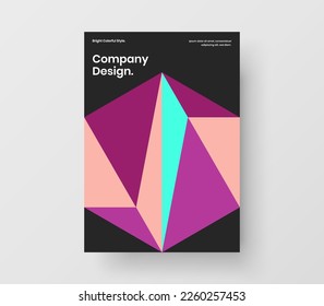 Trendy mosaic pattern front page template. Vivid placard vector design illustration.