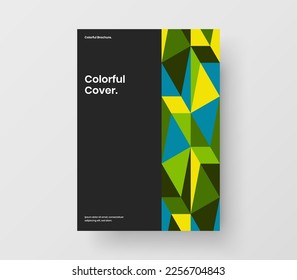 Trendy mosaic pattern poster template. Abstract front page vector design layout.